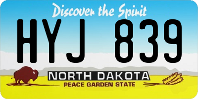 ND license plate HYJ839