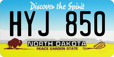 ND license plate HYJ850