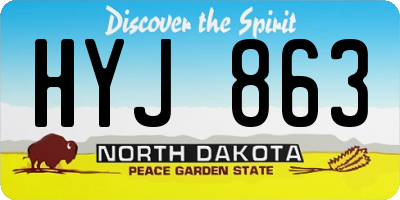 ND license plate HYJ863