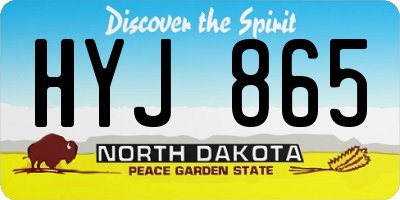 ND license plate HYJ865