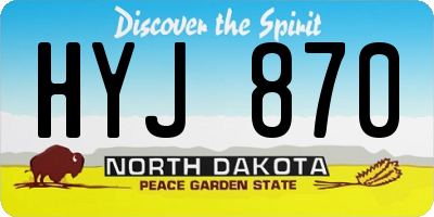 ND license plate HYJ870