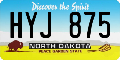 ND license plate HYJ875