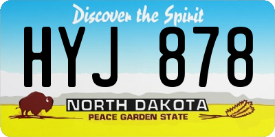 ND license plate HYJ878
