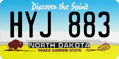 ND license plate HYJ883