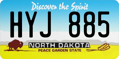 ND license plate HYJ885