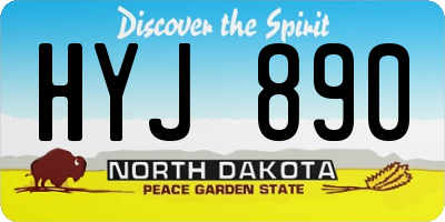 ND license plate HYJ890