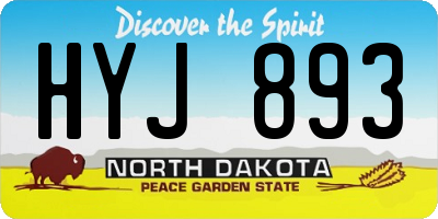 ND license plate HYJ893