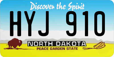 ND license plate HYJ910