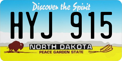 ND license plate HYJ915