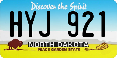 ND license plate HYJ921
