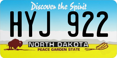 ND license plate HYJ922
