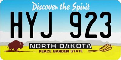 ND license plate HYJ923