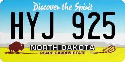 ND license plate HYJ925