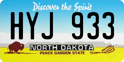 ND license plate HYJ933