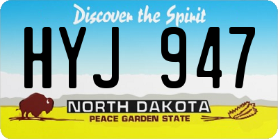 ND license plate HYJ947