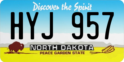 ND license plate HYJ957