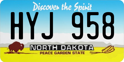 ND license plate HYJ958