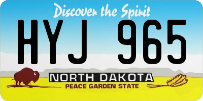 ND license plate HYJ965