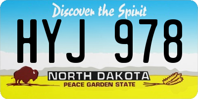 ND license plate HYJ978