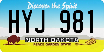 ND license plate HYJ981