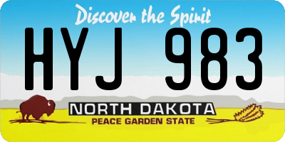 ND license plate HYJ983