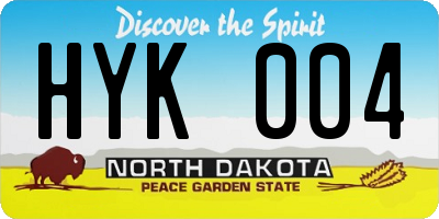 ND license plate HYK004