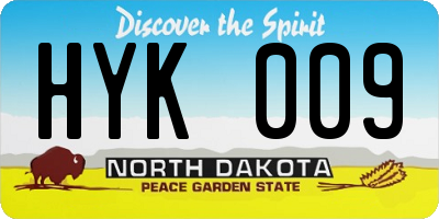 ND license plate HYK009