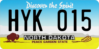 ND license plate HYK015