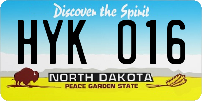 ND license plate HYK016