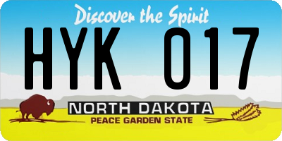 ND license plate HYK017
