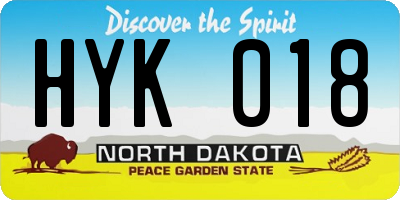 ND license plate HYK018