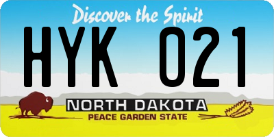 ND license plate HYK021