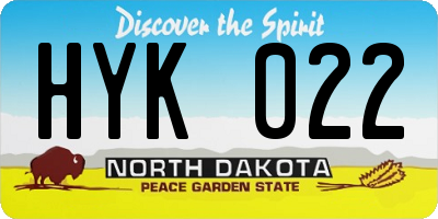 ND license plate HYK022
