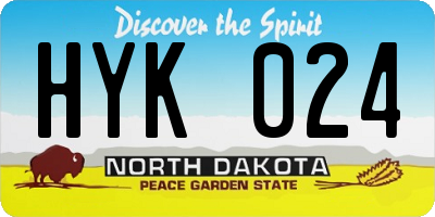ND license plate HYK024