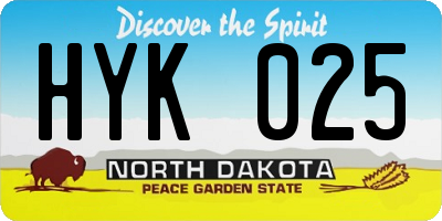 ND license plate HYK025