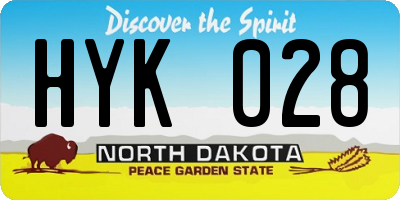 ND license plate HYK028