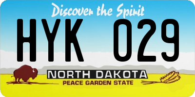 ND license plate HYK029