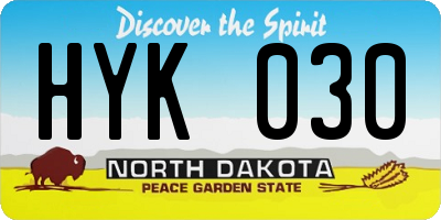 ND license plate HYK030