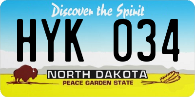 ND license plate HYK034