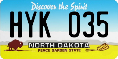 ND license plate HYK035