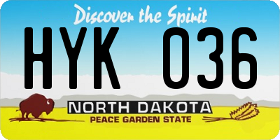ND license plate HYK036