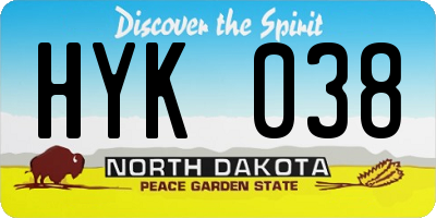 ND license plate HYK038