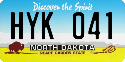 ND license plate HYK041