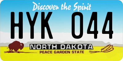 ND license plate HYK044