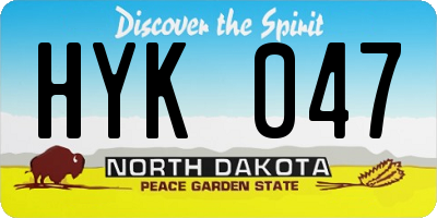 ND license plate HYK047