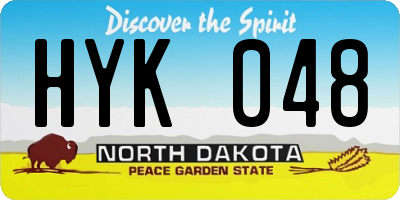 ND license plate HYK048