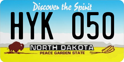 ND license plate HYK050