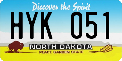 ND license plate HYK051