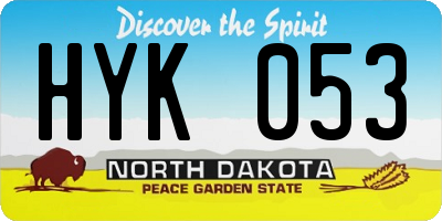 ND license plate HYK053