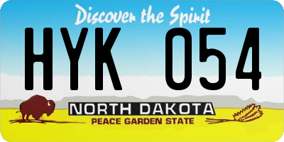 ND license plate HYK054